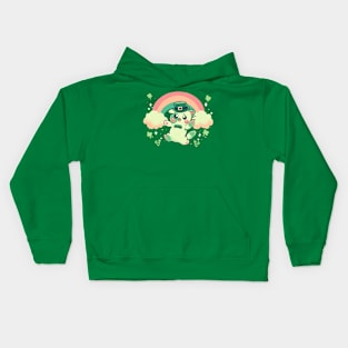 Shamrock Kitty Kids Hoodie